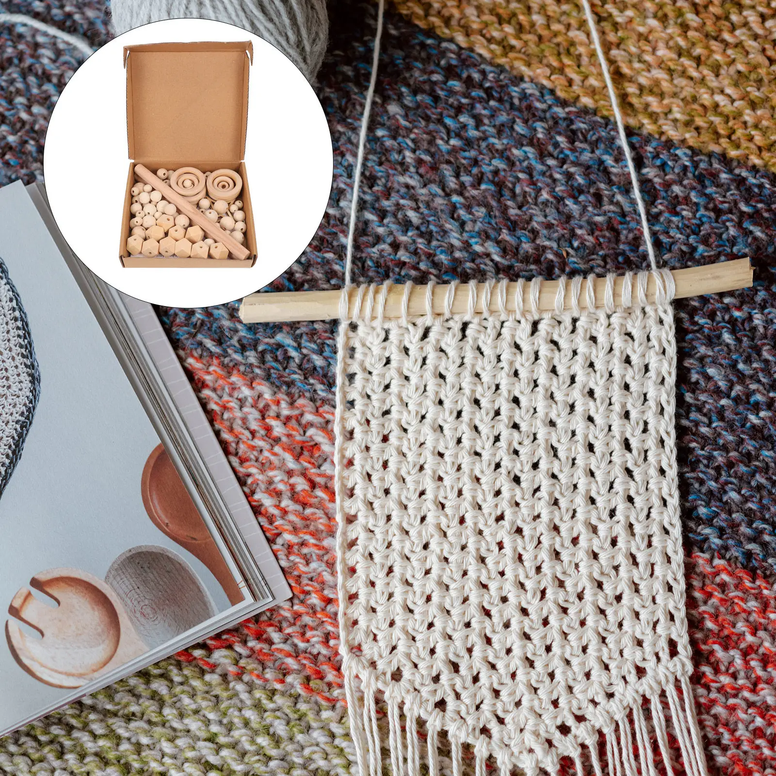 Macrame Wall Hanging - 1 zestaw materiałów do makramy DIY: