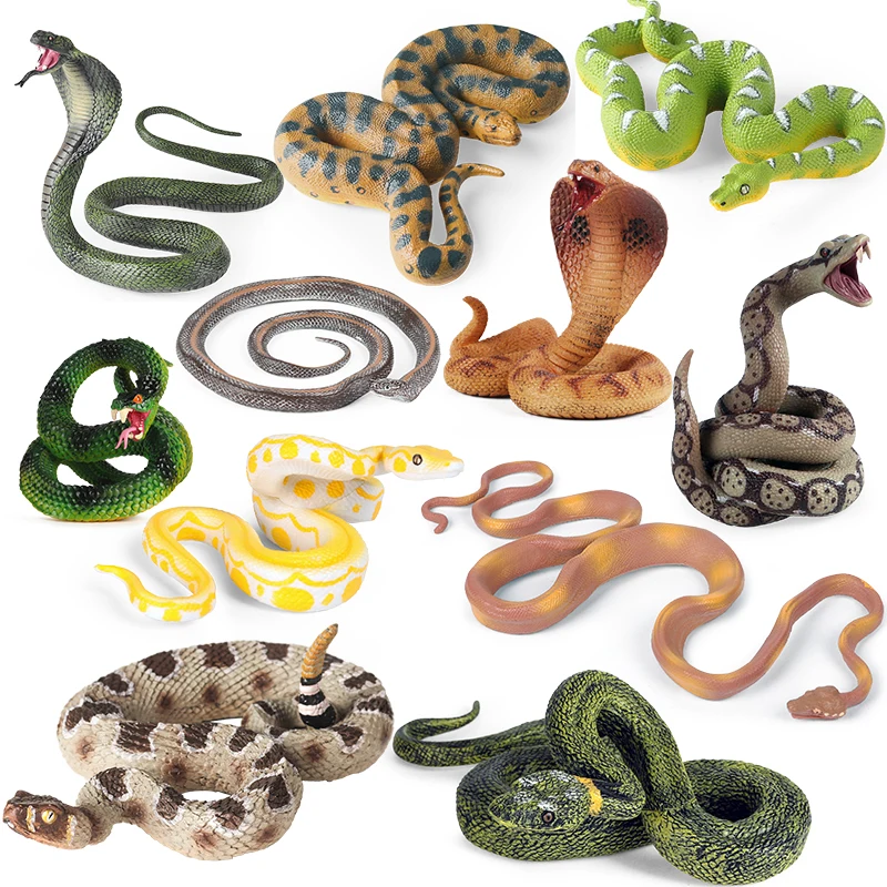 Oenux bosque serpientes animales Morelia Viridis Cobra cascabel Python figuras de acción Reptiles modelo PVC colección niños juguete para regalo