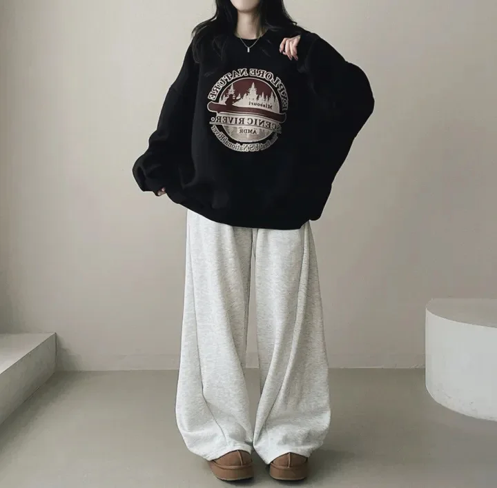 Sweat-shirt imprimé à manches longues pour femme, manteau ample, à la mode, coréen, vêtements d'automne 2021, Y2k, hauts épais