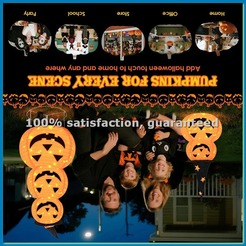 

3FT Halloween Pumpkin Decorations, 8 Modes Battery Operated Halloween Lights, for Indoor Outdoor Home, Party, Yard-A69M