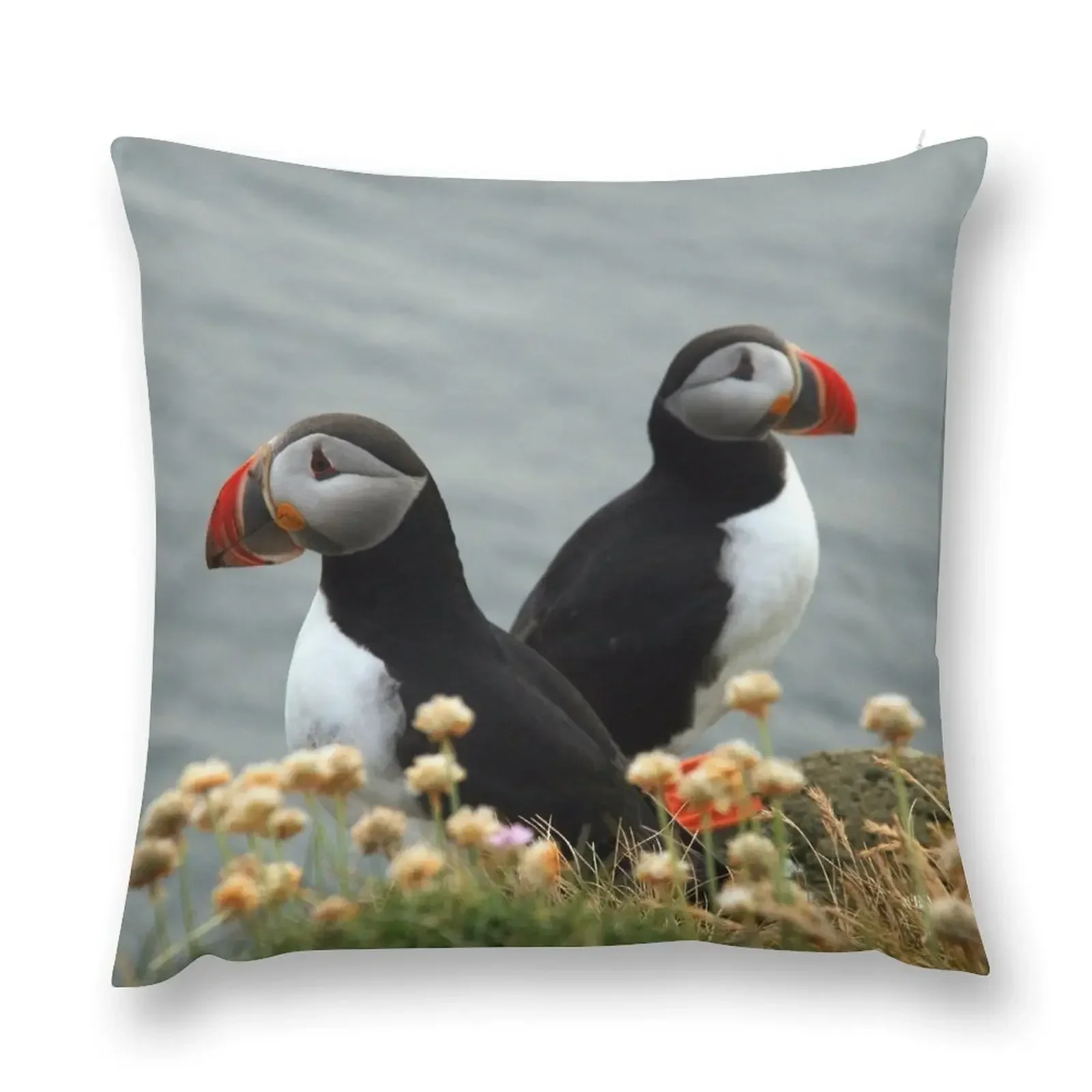 

Puffins Throw Pillow Pillows Aesthetic pillow cover luxury Christmas Throw Pillows Covers pillow