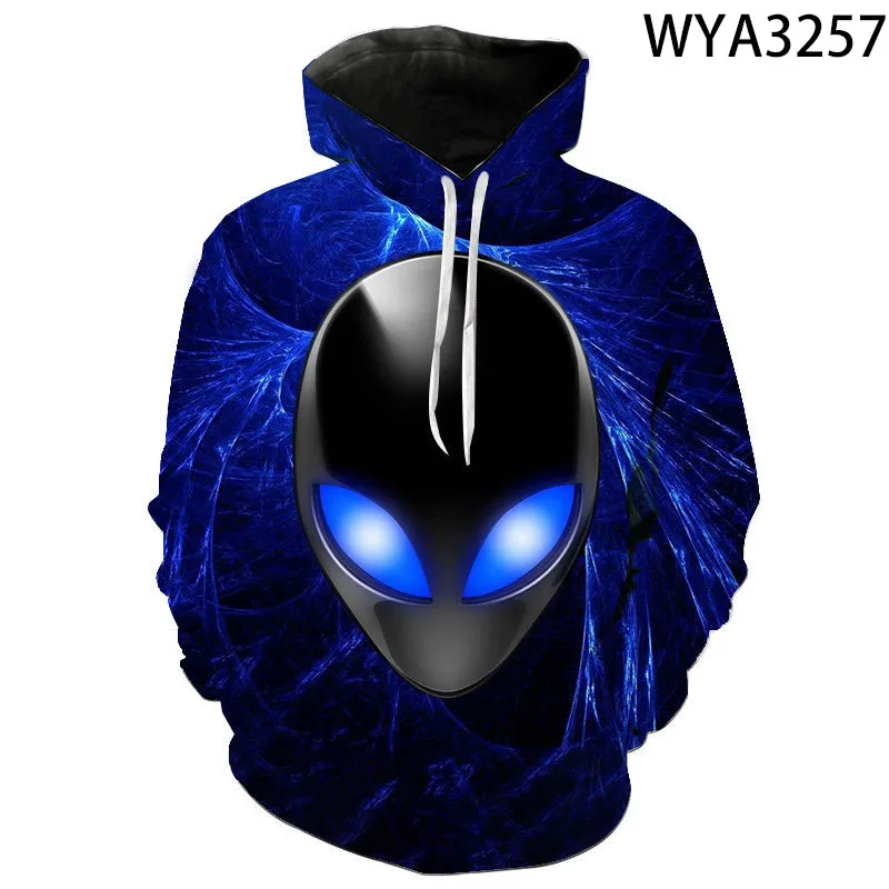 2023 New Men Women Children Hoodies Alien UFO 3D Sweatshirts Fashion Long Sleeve Cool 3D Printed Boy Girl Kids Hooded Pullover