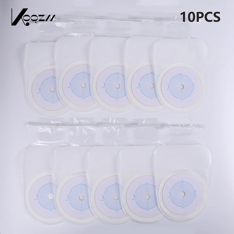 10pcs Drain Valve One-piece System Colostomy Bags For Adults Disposable Colostomy Pouch Opening With Clip Closure