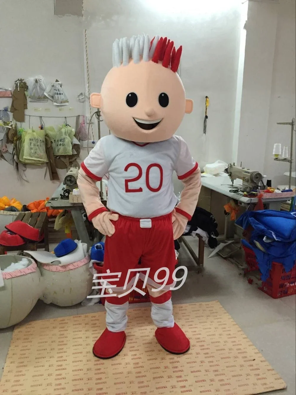 Christmas Soccer Boy Mascot Costume Adult Fancy Dress Halloween Party Costume Football Player Funny Mascots Carnival Character