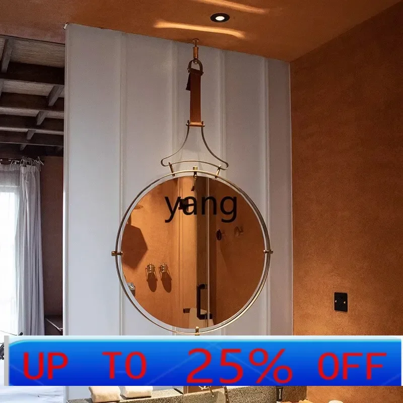 

LMM Vintage Brass Decorative Mirror Bathroom Dressing Wall Hanging Wall Mirror Bathroom