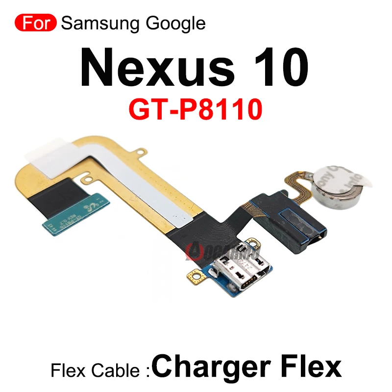 USB Charging Dock Charger Port Flex Cable + Headphone Jack Vibrator Replacement Part For Samsung Google Nexus 10 P8110 GT-8110
