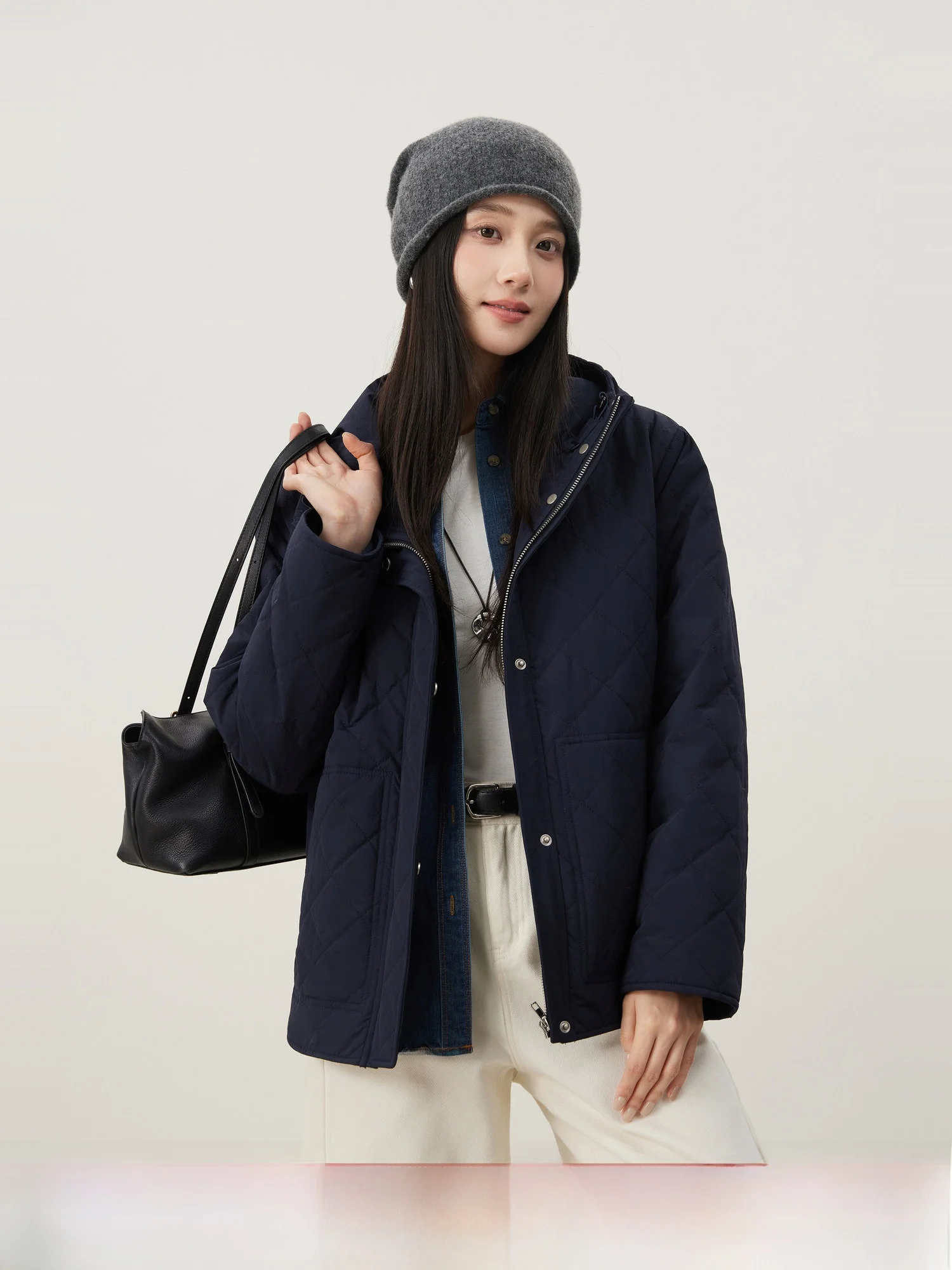 

MIJOR Quali Cotton Jaet Women's Lightweight Warm Stuffed Hooded Coat Thin Winter Outerwear Faionable Casual Loose Fit