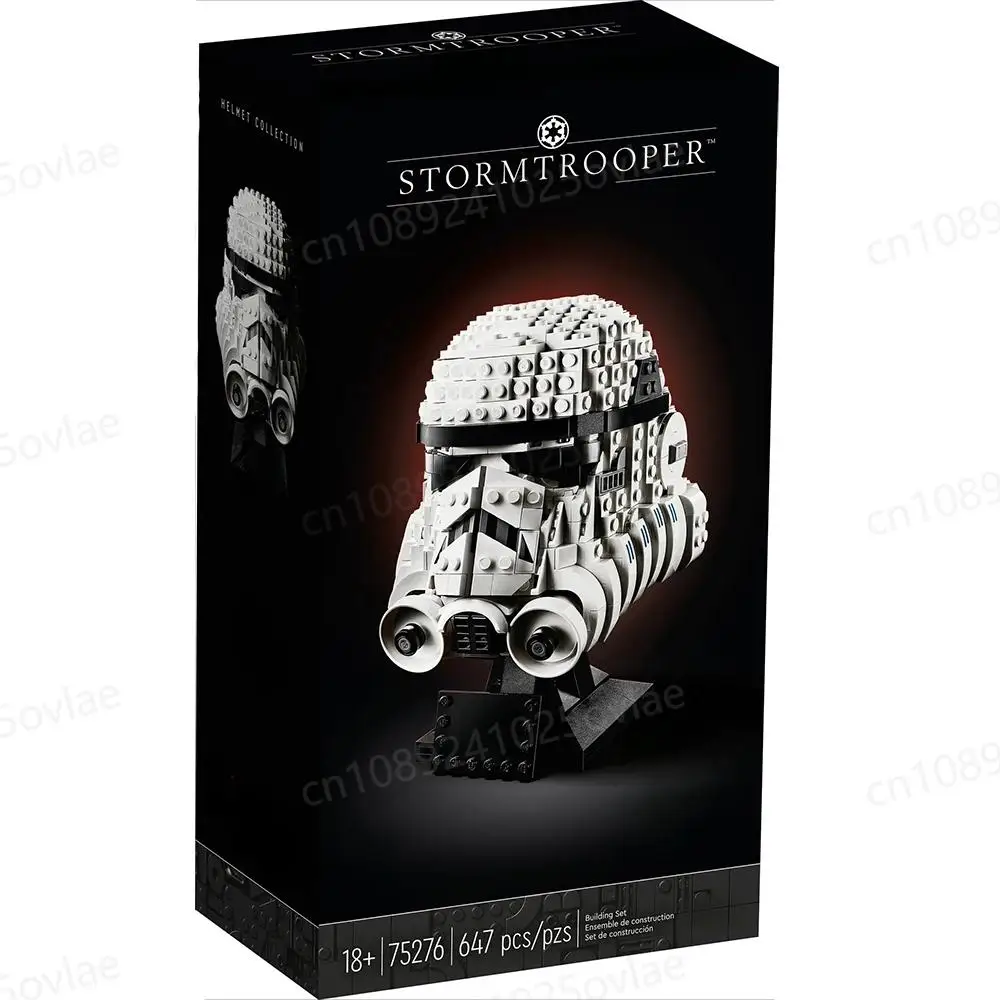 Bloco de construção do plano estelar Storm White Trooper Helm MOC, Modelo de batalha espacial, Brinquedo modelo de montagem educacional 75276