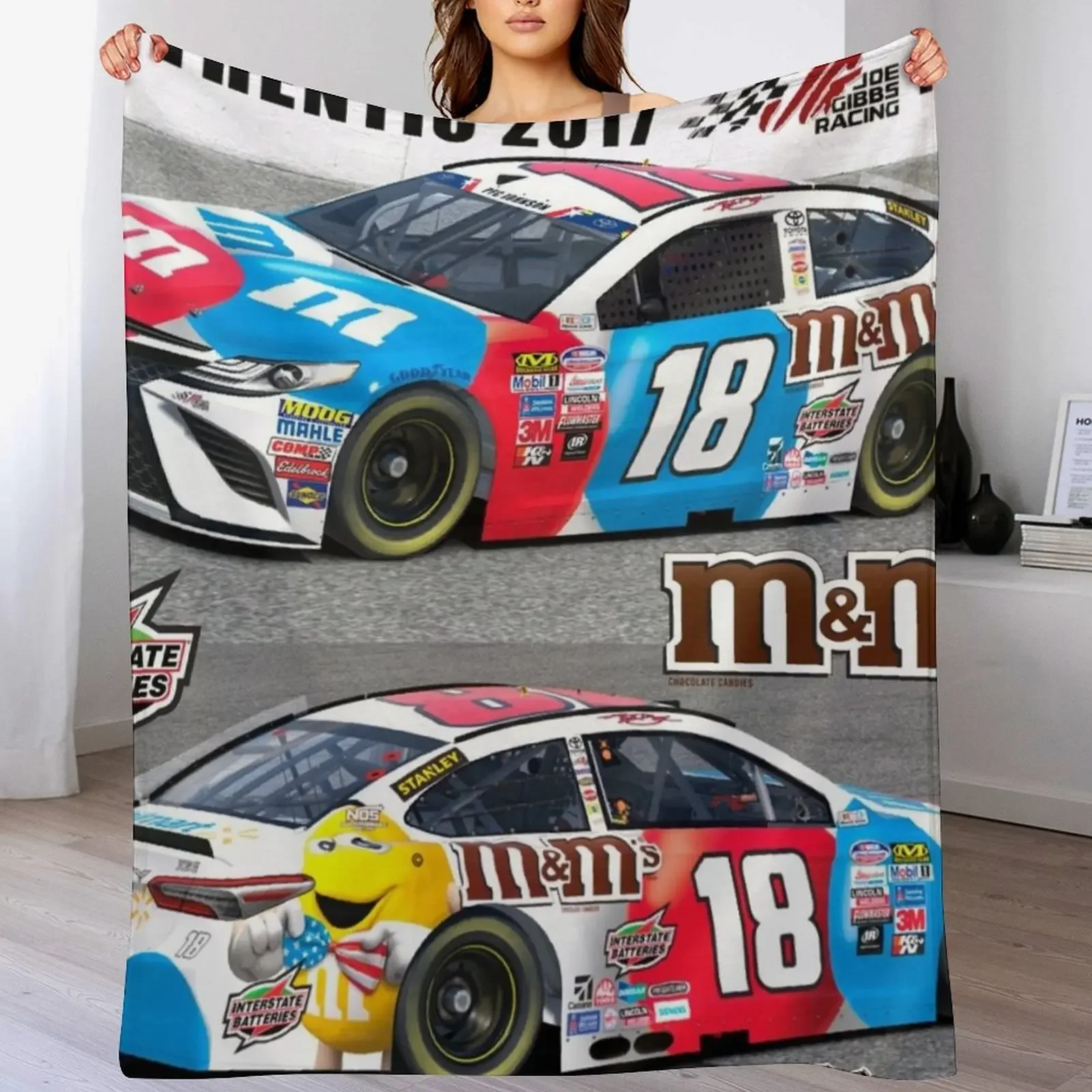 

kyle busch Throw Blanket Cozy Home Blanket Gift for Christmas Holiday