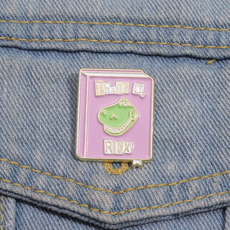 Pink backpack dinosaur  Custom Badge Soft Hard Enamel Metal Lapel Pin Plating Brooch Gift Jewelry Accessories