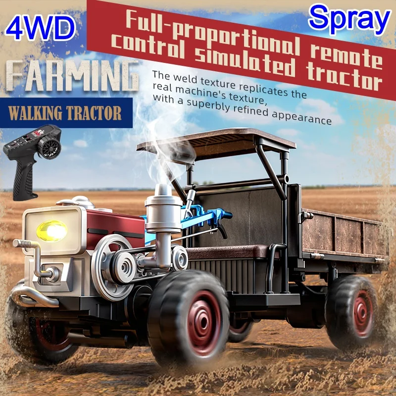 

Full Scale Remote Control Tractor Spray Crashworthy And Fall Resistant 4WD Agricultural RC Truck Sound Lighting Hopper Lift Truc