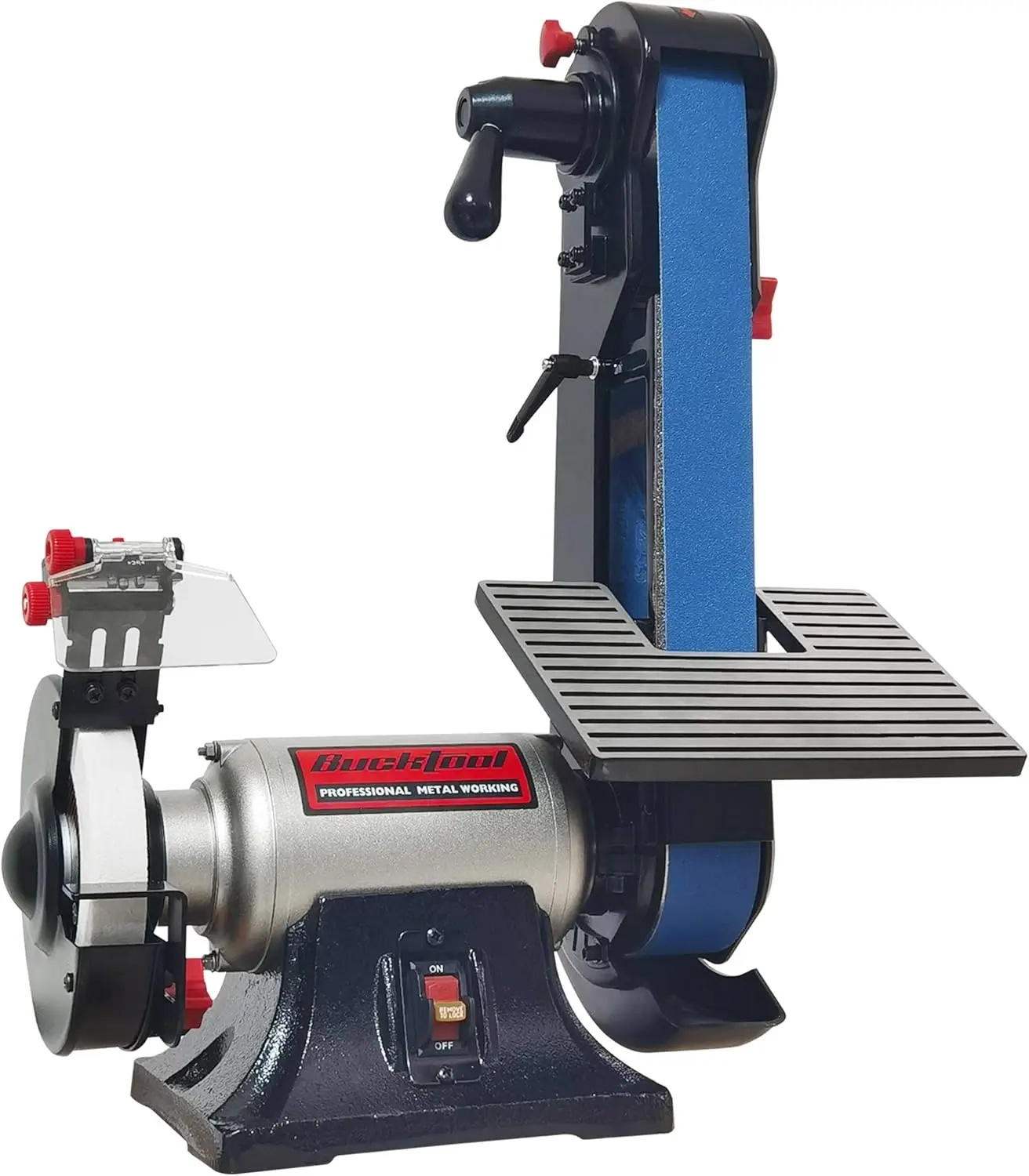 

Combo 2" x 42" Belt Sander 6" Bench Grinder, Knife Sharpener with Large Work Table BG2600 Upgraded Model