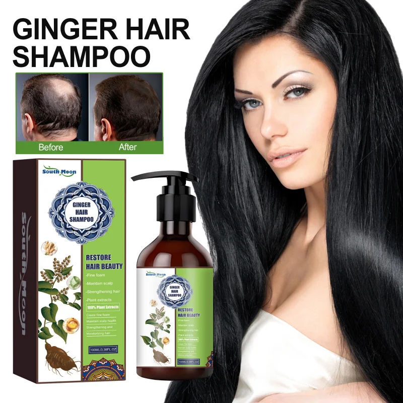 Champú de Jengibre para el Crecimiento del Cabello - Limpia el Cuero Cabelludo y Aporta Volumen, Reduce la Caída del Cabello, Nutre con Aloe Vera y Aceite de Salvado de Arroz