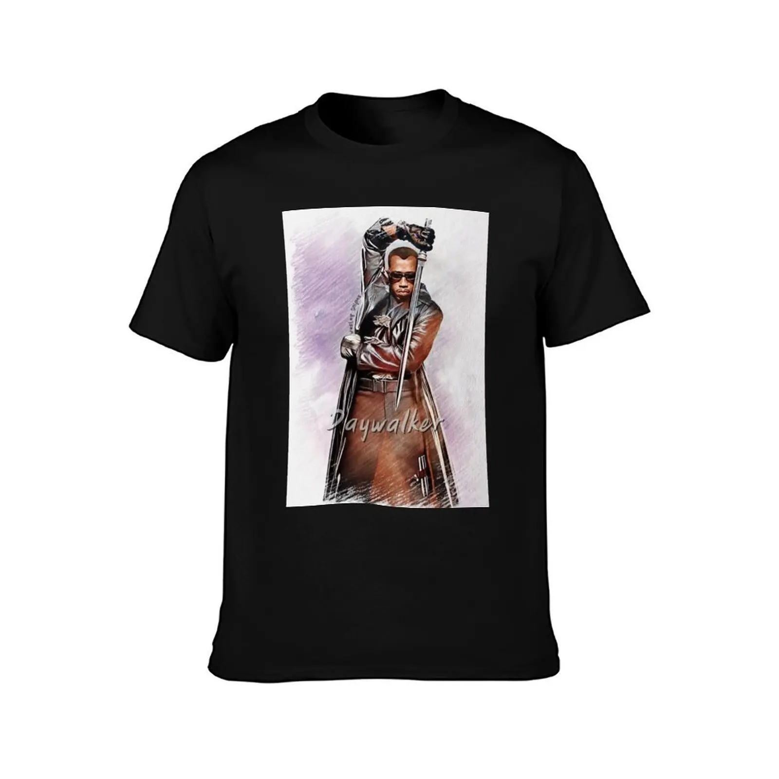 Daywalker-Wesley Snipes T-Shirt, Summer Casual Cotton Tee, Oversized Streetwear Tops, Vintage Graphic Print, Unisex Men Women