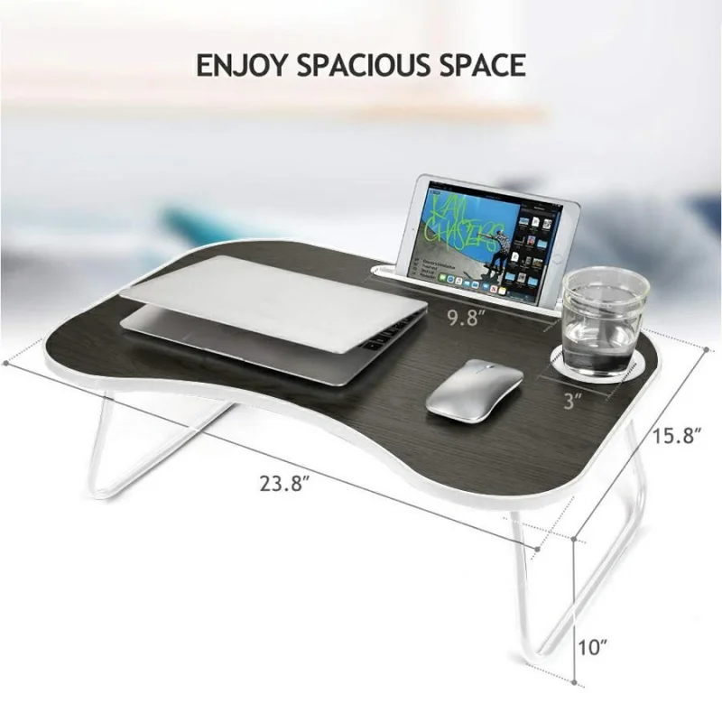 

Portable Lap Desk for Bed Laptop Stand with Foldable Legs Lightweight Bed Tray Table for MacBook iPad and Breakfast in Bed