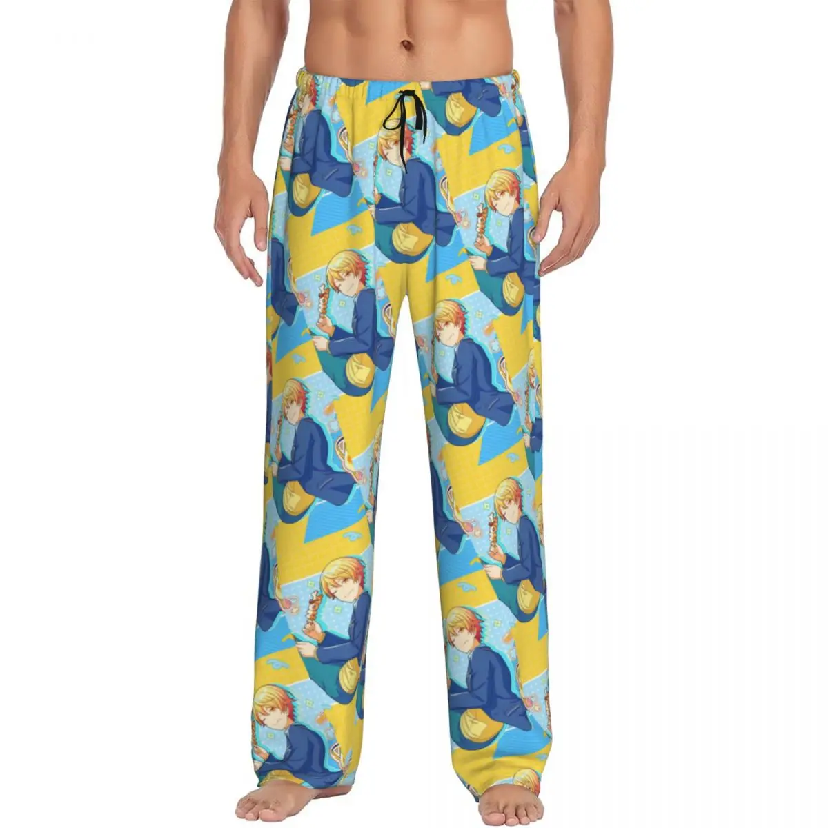 남성용 맞춤형 츠카사 애니메이션 텐마 파자마 바지 수면복 라운지 슬립 바지 주머니가 있는 신축성 있는 바지