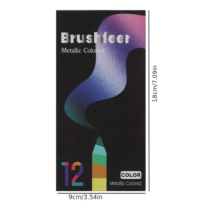12 Color Metallic Colored Pencils Drawing Sketching Set Coloring Colour Pencils Brutfuner Profession Art Supplies For Artist image 6