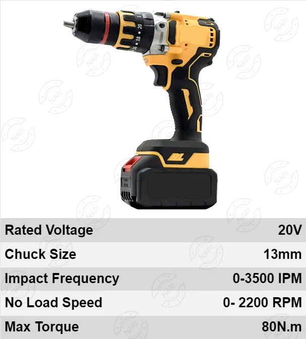 Cordless 5 in 1 Yellow Powerful Tool Set Power Wrench Impact Drill Angle Grinder Hammer Circular Saw Brushless Power Tool Set