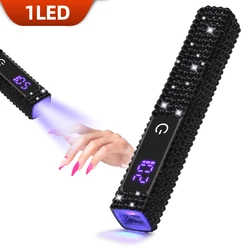 Mini Handheld UV ED Lamp For Nails Portable Rechargeable Nail Dryer For Curing Gel Polish With LED Display Manicure Machine