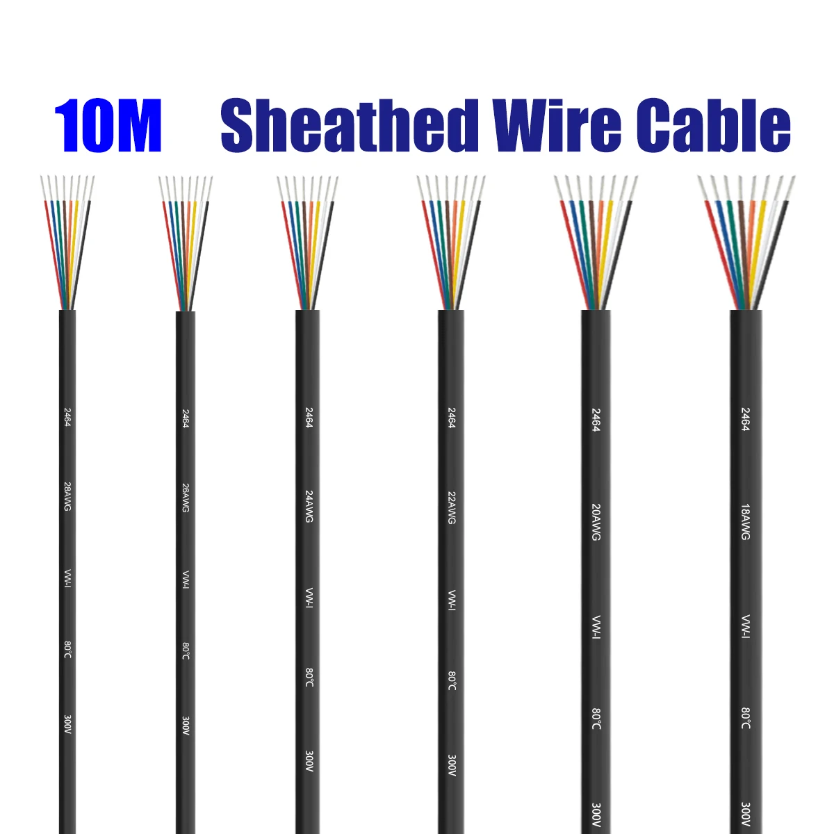 10M Speaker Audio Wire 8 Conductor 28 26 24 22 20 18AWG Flexible Electrical Round Car Automotive Cable For LED Light Speakers