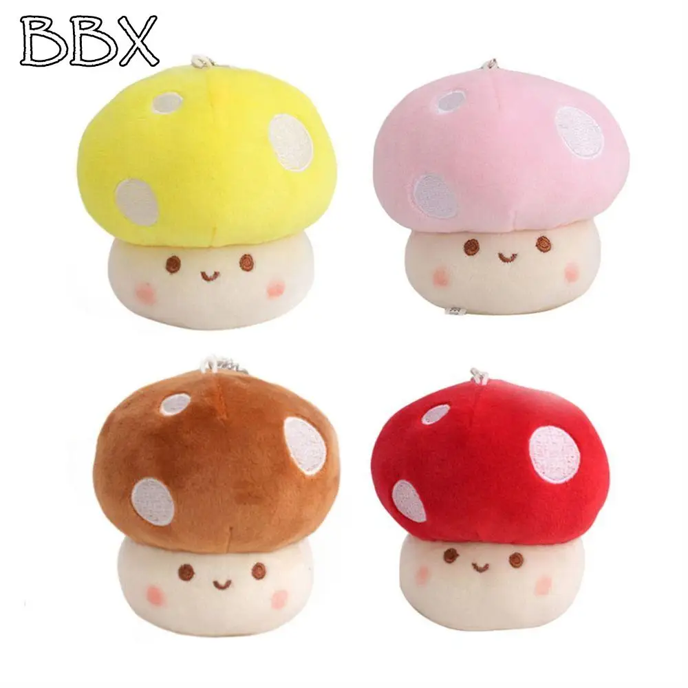 

Cartoon Mushroom Doll Key Chain Cute Plush Toys Car Key Ring Bag Pendant Hanging Boy Girl Key Chain Creative Gift