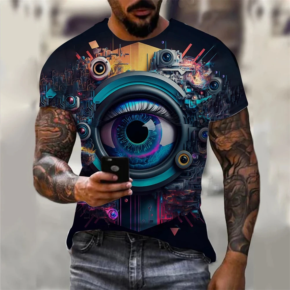 

Goth Red Eyes Graphic T Shirts Summer Fashion Eye 3D Printed T Shirt for Men Horror Streetwear Women T-Shirt Casual Funny Tops