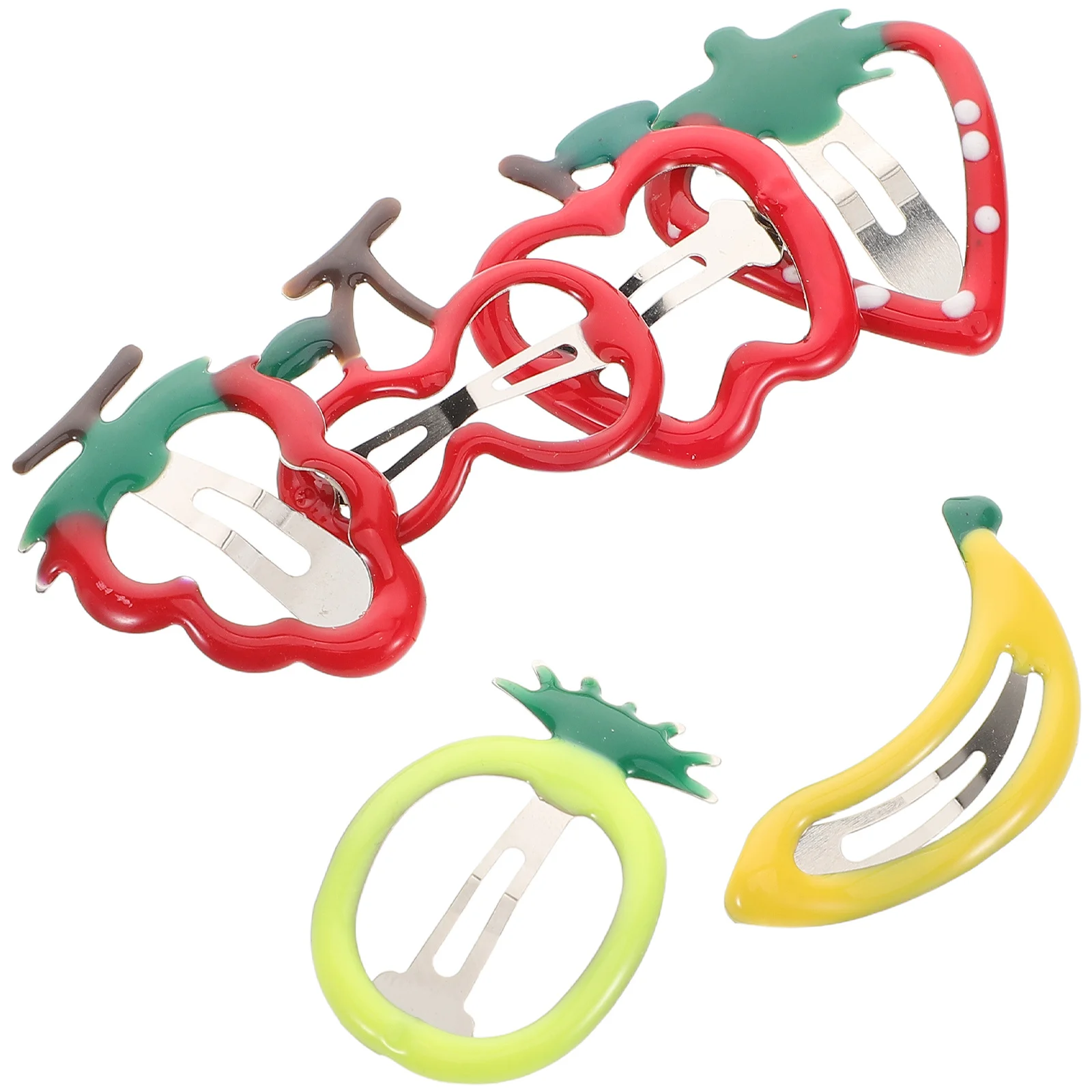 

6Pcs Metal Fruit Hair Clips Cartoon Cute Hairpins for Toddler Girls Kids Hair Accessories Baby Barrettes Lovely Mini Clip Set