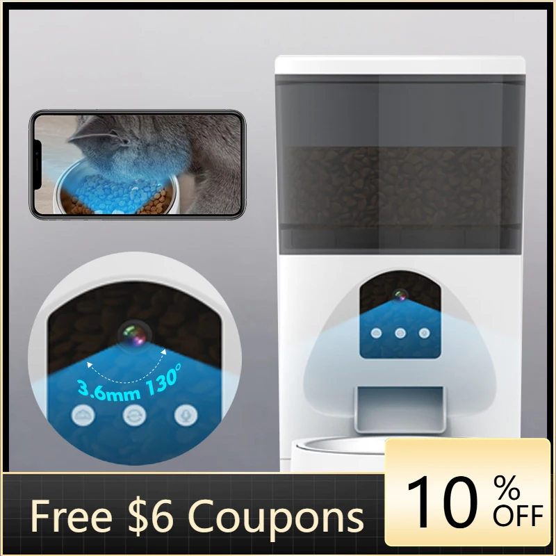 

STLF Tris Home Wifi App Control Dog Cat Feeder Dispenser Auto Smart Remote Connected 6L Automatic Pet Food Bowl With