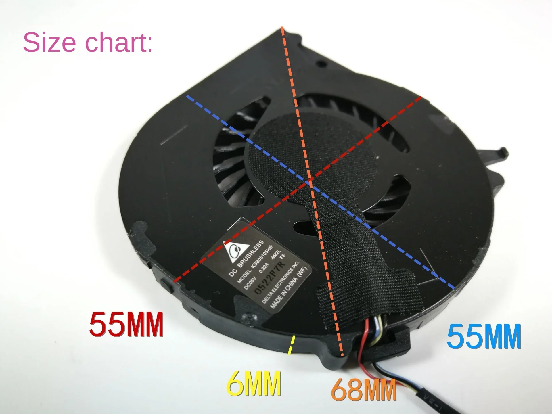 pa  Mute Ksb05105hb 5506 5.5cm Notebook 5V Turbine PWM Exhaust CPU Cooling Fan