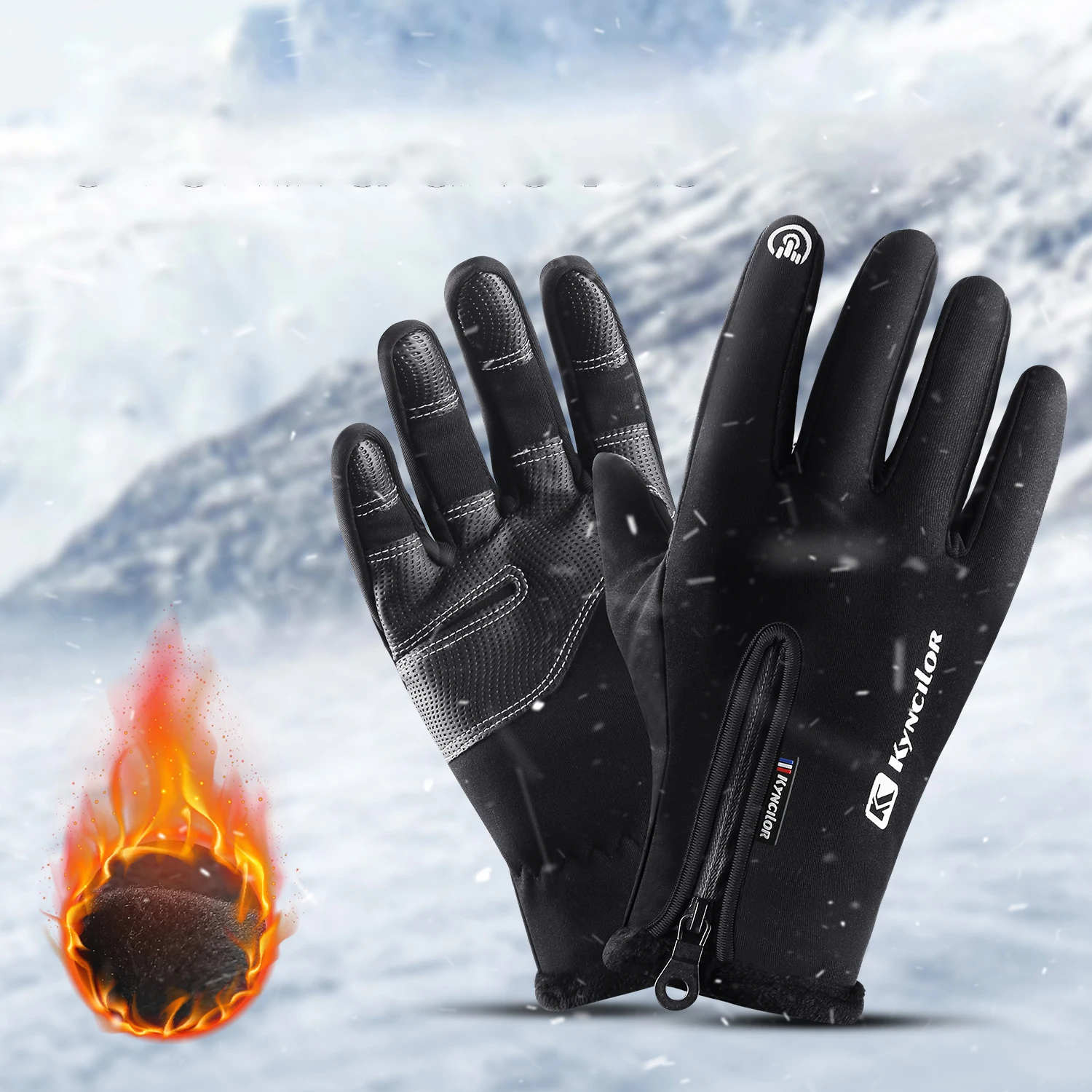 Sportliche Outdoor-Laufhandschuhe für Herren, warme, gestrickte Touchscreen-Fahrradhandschuhe für den Winter, dünne Herbst-/Winter-Ausführung für Damen mit Fleecefutter