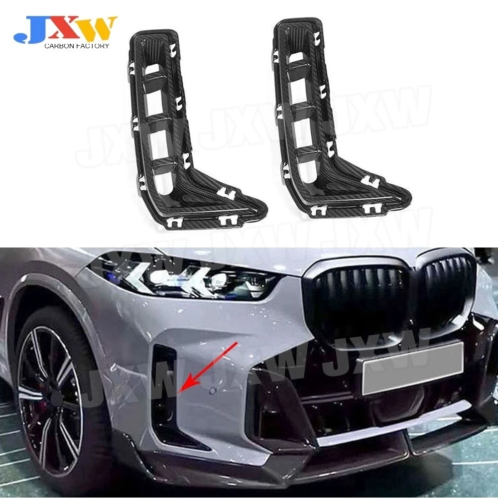 

Dry Carbon Fiber FRP Front Foglamp Air Vent Decorative for BMW X5 G05 G18 LCI M Sport 2023+ Fog Light Decoration BodyKit