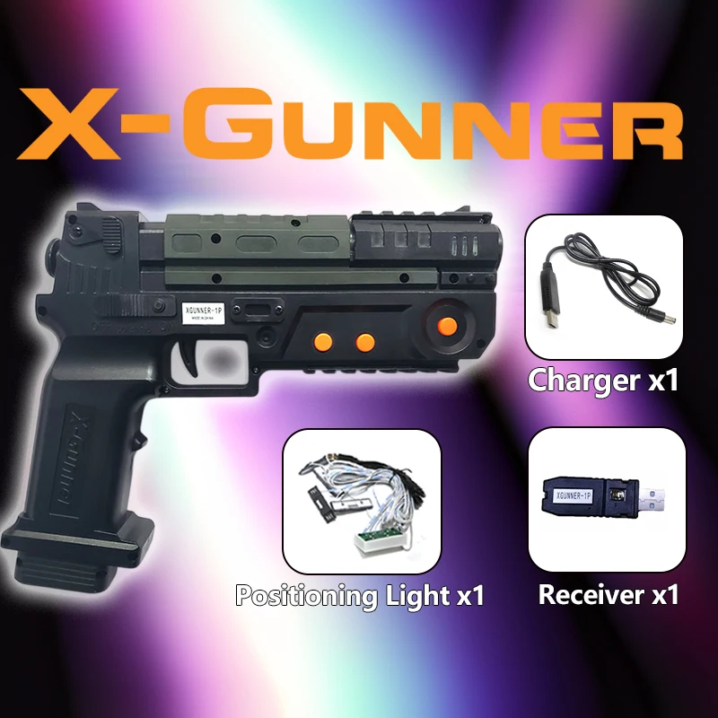 X-GUNNER Wireless Gaming Light Gun Pistol for PC Arcade Simulator Support 4 Player Independently Developed with Unique System