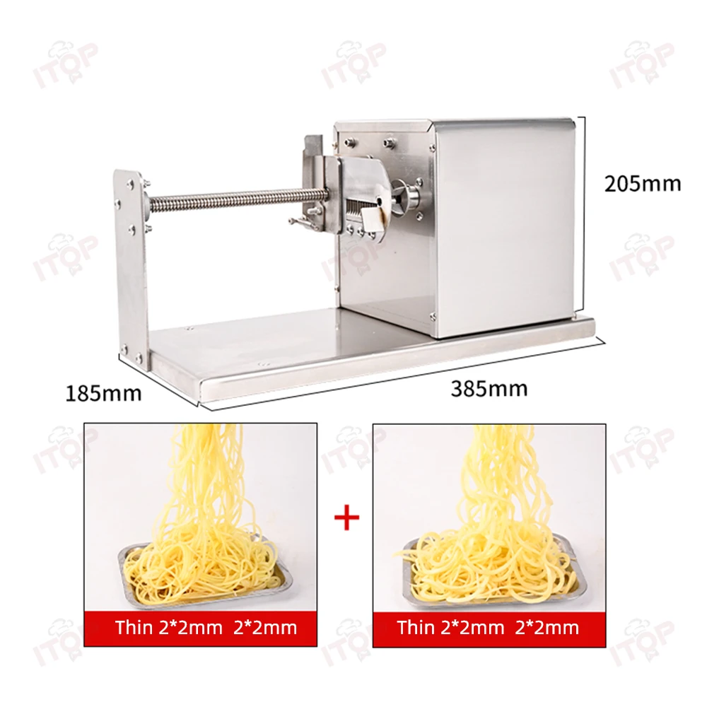 

Electric Potato Curly Fries Cutting Machine Commcercial Potato Cutting Machine AC110-240V 30W