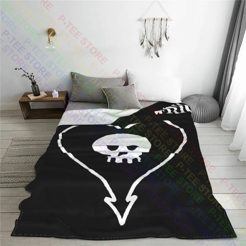 Alkaline Trio Simple Heart Skull Logo 01 Blanket Luxury Raschel Lightweight Cover Blanket Family Expenses