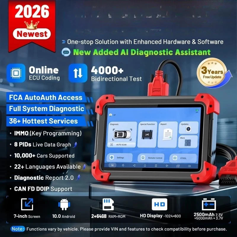 Car Scanner Automotive All System Diagnostic Tools with FCA ECU Coding Car Key Programmer 36+ Resets