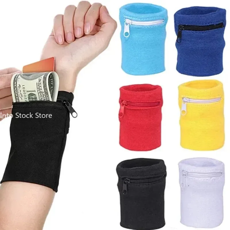 Key Card Storage Bag Cycling Purse Sweatband Sports Wristband Zipper Wrist Support Wallet Multifunction Gym Running Arm Band Bag