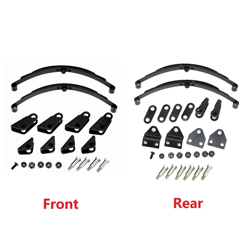 ชิ้นส่วนอัปเกรดรถบรรทุกรถเทรลเลอร์สปริงแข็งด้านหน้าและด้านหลัง2X สำหรับรถแทรคเตอร์1/14 Tamiya RC
