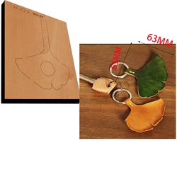 Wooden Die  Ginkgo leaf key chain  Wallet Leather Craft Punch Hand Tool Cut Knife Mould sewing tools New Japan Steel Blade