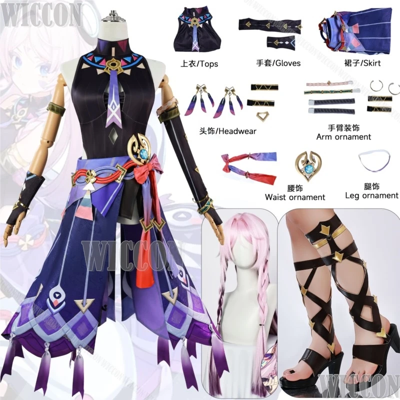 Citlali Gioco Genshin Impact Costume Cosplay Prop Parrucca lunga Scarpe Lolita Dress Set completo Donna Ragazza Holloween Gioco di ruolo personalizzato