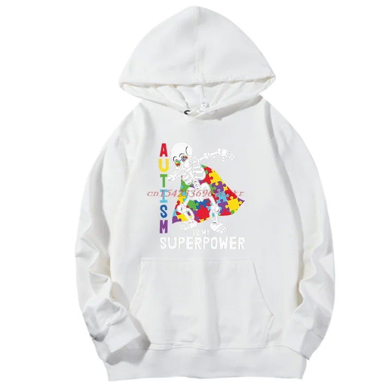 التوحد هو بلدي القوة العظمى الهيكل العظمي مضحك الجرافيك هوديس البلوز جديد في هوديس بلوزات ربيع الخريف الرجال الرياضة البلوز #3