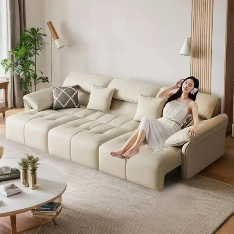 Replik eines khakifarbenen elektrischen Relaxsofas im nordischen Stil, modernes elektrisches Relaxsofa, luxuriöses Relax-Prinzessinnen-Sofa, trendige Möbel