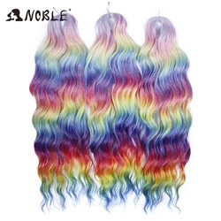 Noble Hair Water Wave Twist Crochet ผมสังเคราะห์ผม Ombre สีบลอนด์สีชมพู 24 นิ้ว Deep Wave Braiding Hair Extension