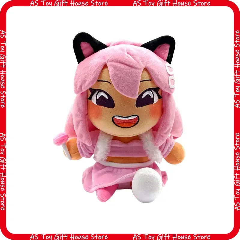 Roblox Layla – poupée en peluche rose avec oreilles de chat, peluche douce, influenceur Youtube, 24cm, 170g, cadeau d'anniversaire pour les fans de jeux