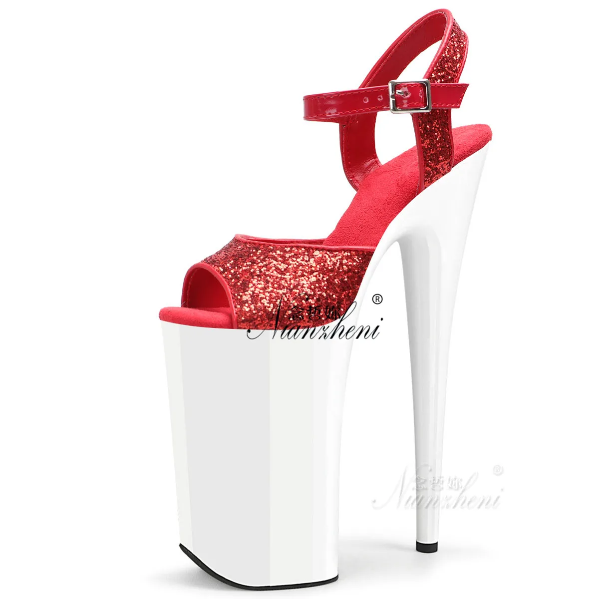 New Style 10 Inches High Heels 26cm Sandals Exotic platform Sequined gladiator Sexy pole Dance Stripper Dress lady Shoes bride