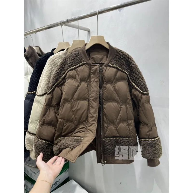 Women's Models Fall Winter Tops Coat Long Sleeve Cotton Coat Baseball Clothing Splicing Thickened Soft Comfortable New Versatile