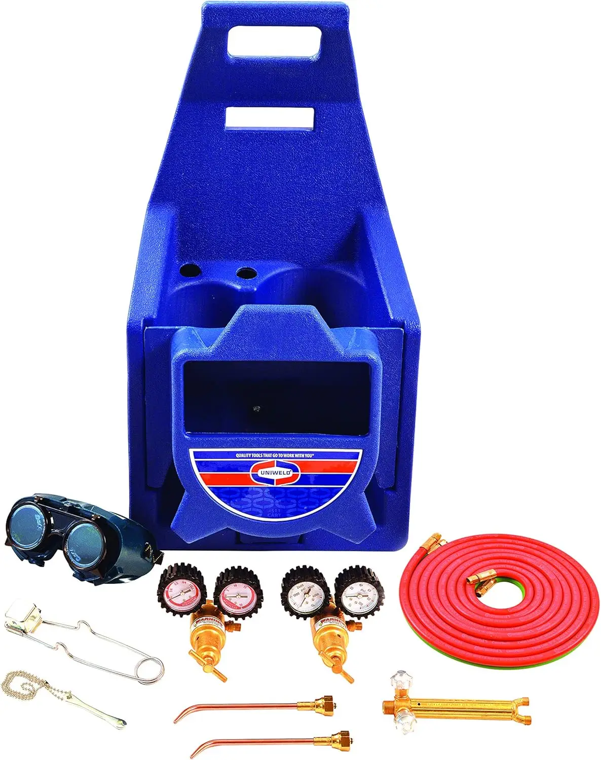 KC100P Centurion Weld, Braze Outfit con supporto per il trasporto in plastica 511 ottone, rame, blu