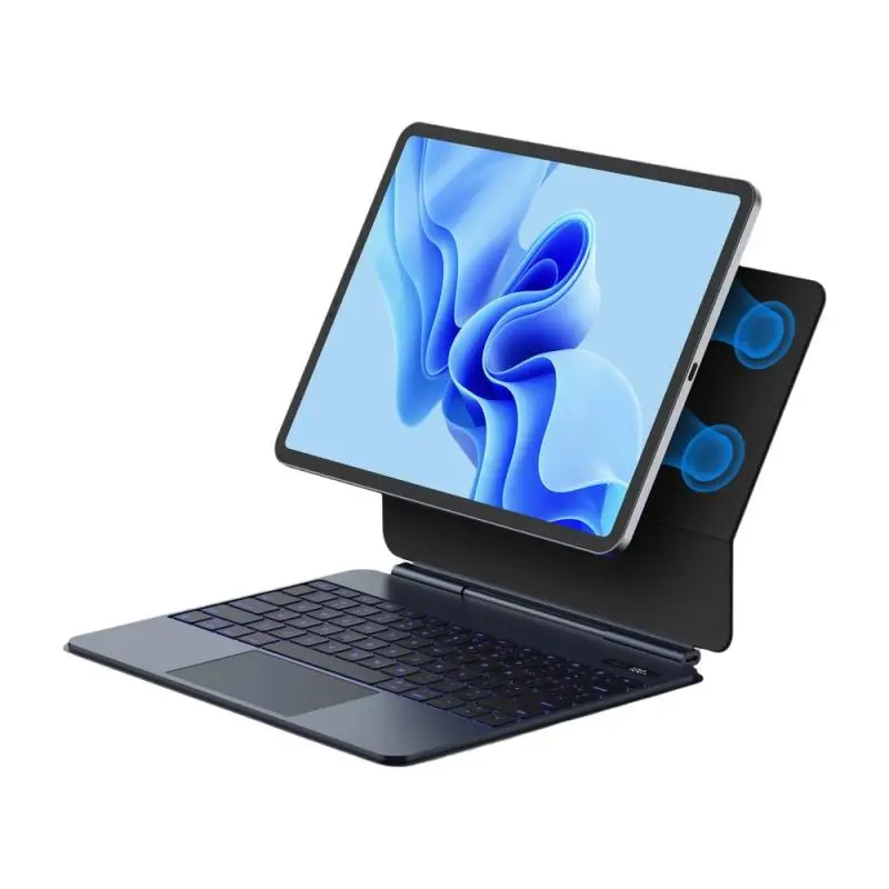 GOOJODOQ Ultra Dunne Magic Toetsenbord voor iPad Pro 11 Air 11 M3/M2 Pro 12.9 Pro 13 Pad A16 Glas Trackpad Aluminium Toetsenbord - afbeelding 2
