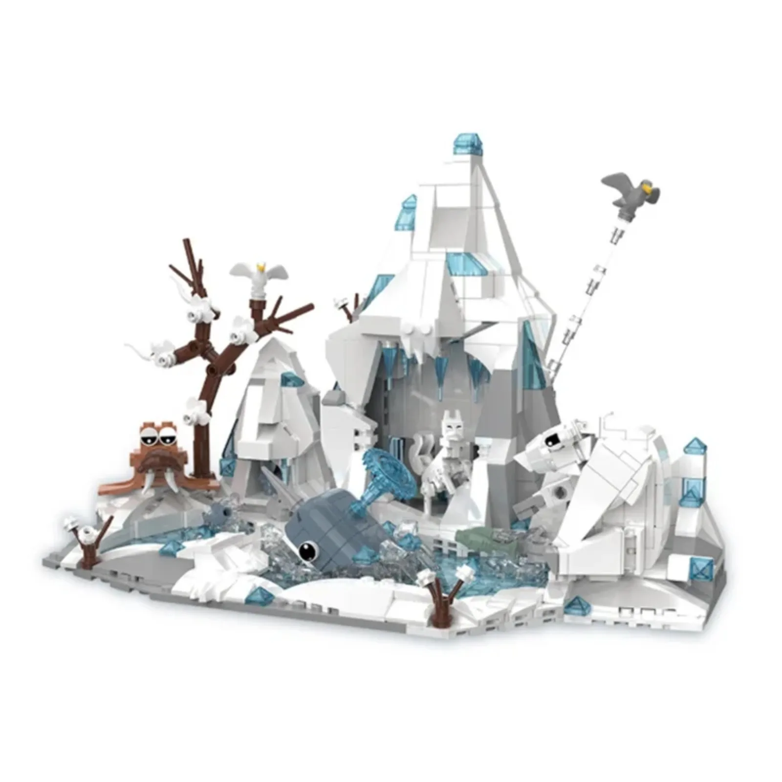 898 Stück Arctic Glacier World Bausteine STEM Lernspielzeug für Kinder, kreatives Montagestein-Set mit Puzzle-Challenge
