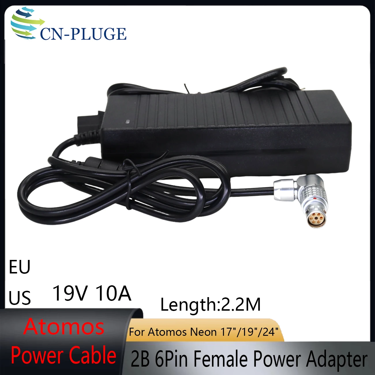 Atomos Neon 17 19 24 31 Inch Director Monitor 19V DC Power Adapter 2B 6Pin Female Power Cord For AC 110-220V Wide Voltage
