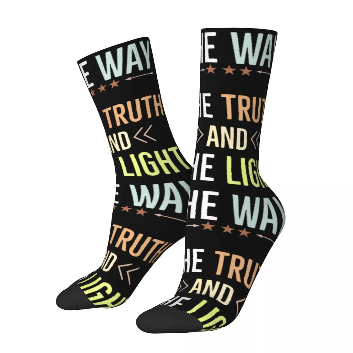 Jesus The Way The Truth And The Light Accessories Socks Cozy Sport Middle Tube Socks Cute for Men's Gift Idea